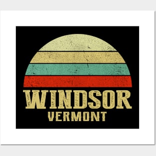 WINDSOR VERMONT Vintage Retro Sunset Posters and Art